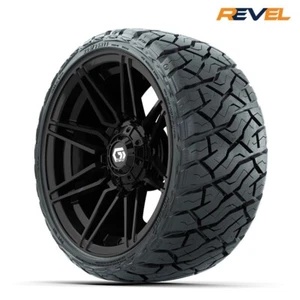 Set of 4, GTW 14" Stealth Golf Cart Wheels w 205/35R14 Maverick AT Radial Tires - Picture 1 of 7