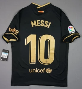LEO MESSI FC BARCELONA 2020-2021 AWAY JERSEY BLACK ORIGINAL M NEW BNWT CD4231011 - Picture 1 of 10