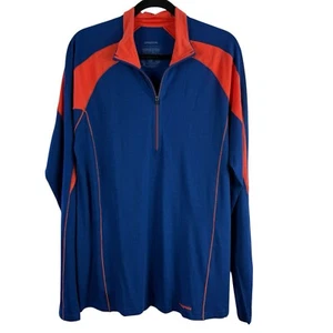 Patagonia Wool Blend Lightweight 1/4 Zip Pullover Men's Large C5 Blue Orange - Picture 1 of 12