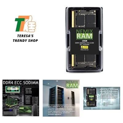 16GB 1X16GB 2666MHZ PC4-21300 2Rx8 1.2V CL19 260-PIN ECC Unbuffered SODIMM NA... - Image 1 of 4