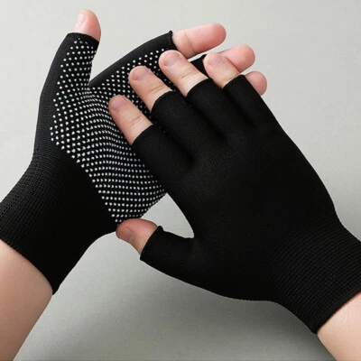 MARKENLOS 5 Paar Arbeitshandschuhe Ohne Kuppen Fingerlose Halbfinger-Handschuhe Mann_