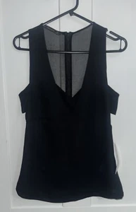 Pretty Cut Out Black Zara Sleeveless Top Size XS NWT - Picture 1 of 7