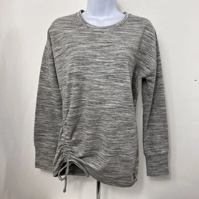 Sudadera para mujer Reebok pequeña gris manga larga cuello redondo ceñida atlética Foto 1 de 4