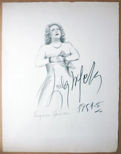 Opernsängerin Ljuba Welitsch signiert Sopran Salomé Steinlitho E.Spiro 1874-1972 - Bild 1 von 24