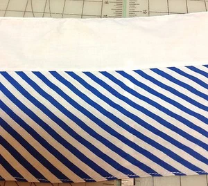 Blue Stripe Cotton BLend Trim 8 inches wide 1 yard - Picture 1 of 1