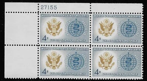 US Scott #1194, Plate Block #27155 1962 Malaria 4c FVF MNH Upper Left - Picture 1 of 1