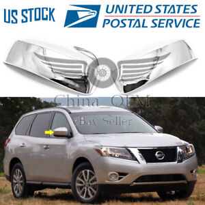 For 2017-2019 NISSAN PATHFINDER ABS Triple Chrome Mirror COVERS Overlays 