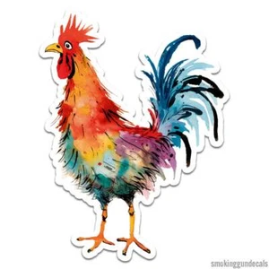 Colorful Rooster, Vinyl Decal Sticker, Indoor Outdoor, 3 Sizes, #12229 - Picture 1 of 1