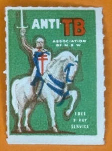 1956 New South Wales Australia Christmas Seals Tuberculosis TB Cinderella Stamp - Picture 1 of 2