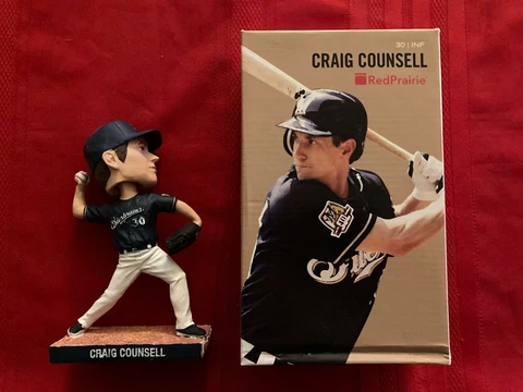 2011 Craig Counsell bobblehead doll / NIB /  Milwaukee Brewers / Miller Park Cover
