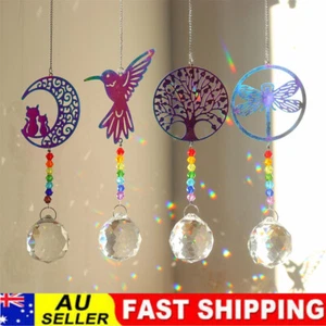 Butterfly Crystal Sun Catcher Metal Unicorn Crystal Suncatcher Pendant Rainbow - Picture 1 of 17
