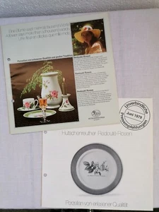 Katalog Porzellan Geschirr Hutschenreuther "Redouté-Rosen" Musterkarte, Prospekt - Bild 1 von 3