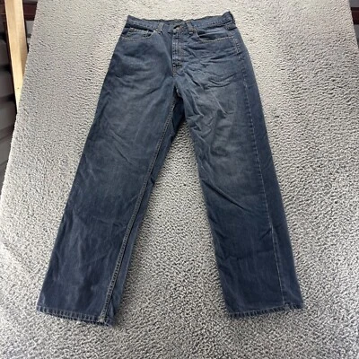 Pantalones de mezclilla holgados relajados de algodón lavado oscuro azul 32x32 vintage Axist para hombre Foto 1 de 4