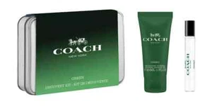 COACH GREEN NEW YORK GIFT SET COLOGNE FOR MEN EDT SPRAY .25 oz & Shower Gel 1 oz - Picture 1 of 5