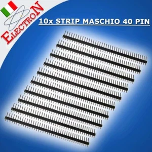 N.10 PZ STRIP LINE HEADER MALE 40 PIN MASCHIO PASSO 2,54 MM CONNETTORE ARDUINO - Imagen 1 de 1