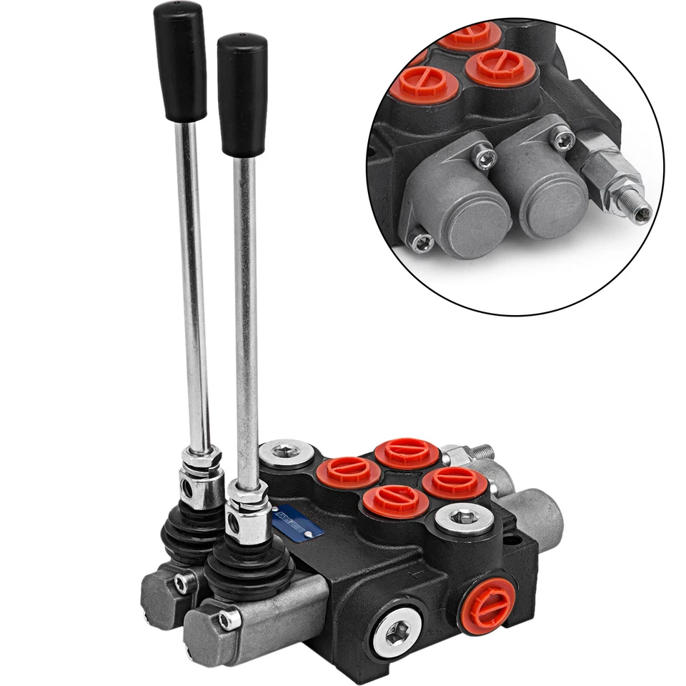 Válvula de control direccional hidráulica de 2 carretes 11 gpm cilindro de doble acción 40 L/min Foto 1 de 4