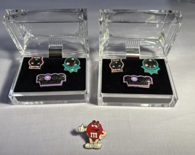 (2) 2002 M&M Candy Advertising Global Color Vote Enamel Lapel Pins BONUS '98 Pin - Image 1 of 4