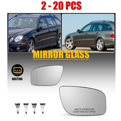 2-20X Glass Mirror Clear Heated Fit Mercedes-Benz E63 E350 E320 E550 E280 07-09 - Imagem 1 de 4