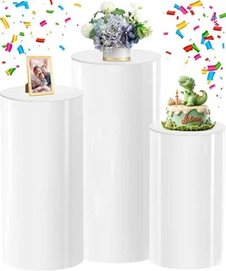 3Pcs Cylinder Column Pedestal Stands Party Displays Event Decor Wedding Birthday - Picture 1 of 5