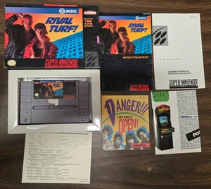 Rival Turf! SNES Super Nintendo CIB Komplett Box 1992 Jaleco RAR - Bild 1 von 1
