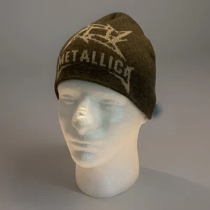 Grey Beanie Hat METALLICA Ninja Star Design Spell out RARE (Youth Size) - Picture 1 of 8