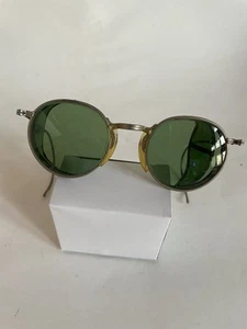 Antique Cesco 22 Safety Glasses Steampunk Green Lances - Picture 1 of 7