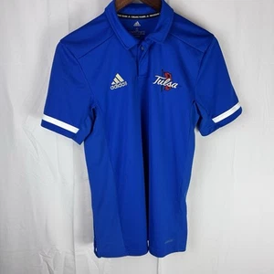 Tulsa Golden Hurricanes TU Adidas Aeroready Short Sleeve Blue Polo Womens Size S - Picture 1 of 11