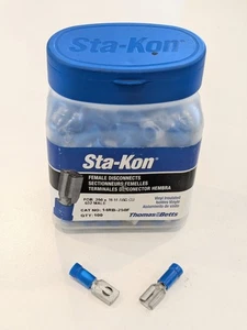 THOMAS & BETTS Sta-Kon RB14-250F Female Disconnect, Blue, 16-14 AWG, Qty 123 - Picture 1 of 2
