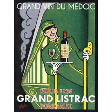 Wine Grand Vin Medoc Listrac Express Large Wall Art Print 18X24 In