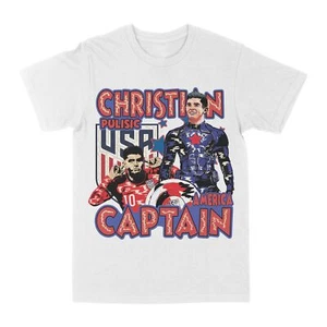 USA Pulisic Captain "America" Soccer Graphic Shirt 90s Style - Bild 1 von 9