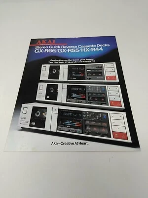 Vintage AKAI GX-R66 GX-R55 HX-R44 Cassette Decks Brochure Pamphlet Booklet  - Image 1 of 4