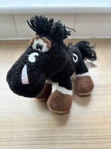 Spartan Equestrian Horse Pony Plush Soft Cuddly Toy Black Brown White 6” - Picture 1 of 5
