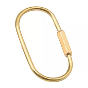 Pure Copper Brass Keychain Screw Locker Oval Key-ring Buckle Key Hook Clip Decor - Picture 1 of 5