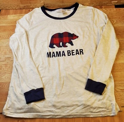 Dearfoams Mujer Mamá Oso Pijama Camisa Dormir Beige Manga Larga Talla XL Foto 1 de 4