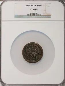 Sweden 1649 Carl XI Copper Ore - SENSATIONAL OVERSIZED COIN - NGC VF35 - Picture 1 of 4