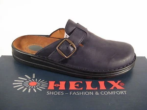 Helix Herren Clogs Pantolette Pantoletten Schuhe Sandalen Sabot schwarz Leder - Bild 1 von 8