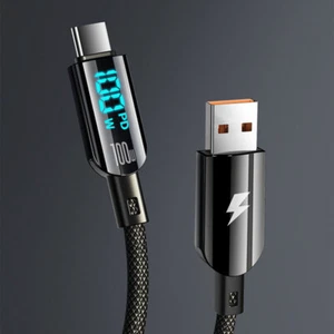100W Digital Display Data Cable Type C USB PD Fast Charging Cable - Picture 1 of 19