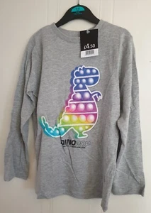Boys grey Dino Pop long sleeved top 5-6 years BNWT - Picture 1 of 2