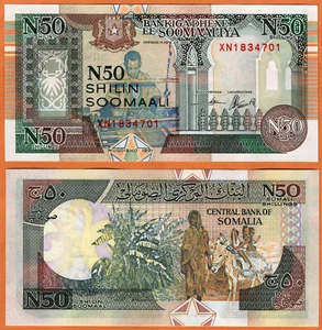 SOMALIA (2000) UNC 50 New Somali Shillings Banknote Money Bill R-2(3) Prefix XN. - Imagen 1 de 1