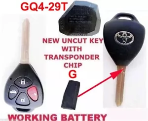 LOGOTIPO TOYOTA Avalon NUEVO SIN CORTAR llave sin llave 4 botones control remoto FOB GQ4-29T G chip - Imagen 1 de 3