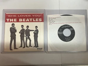 The Beatles She Loves You Swan S-4152 45 RPM. Don't drop out with Picture Sleeve - Picture 1 of 4