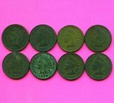 8 USA "Indian Head" 1 Cent Coins 1882 1886 1893 1895 1898 1900 1905 & 1908