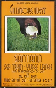 Póster original vintage Santana, Sea Train y Yusef Lateef 1969 Rock - Imagen 1 de 1