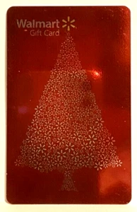 WalMart Red Foiled Christmas Tree Tall Reflective 2010 Gift Card VL-11036 - Picture 1 of 1