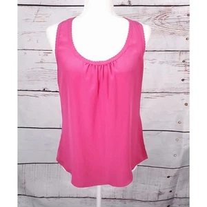 New Trina Turk Tank Top Blouse Pink Silk Racerback SZ SM Scoop Neck Women's - Picture 1 of 6