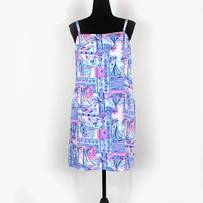 Lilly Pulitzer Sahara Romper Blue Whisper Yeah Buoy Shorts Dress 6 Sleeveless - Image 1 of 4
