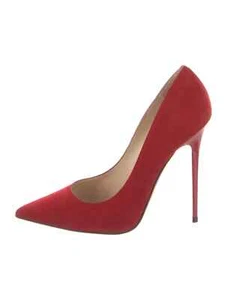 JIMMY CHOO Anouk Red Suede Pumps Size 8 IT 38 Good Used Condition with Box - Picture 1 of 5
