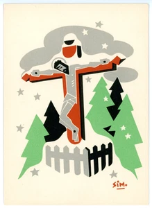 La Croix du Chemin Folklore Québécois Série Canadienne LACIA Signée SIM Postcard - Picture 1 of 2