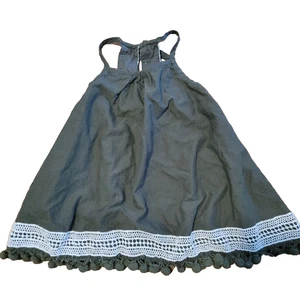 Vestido Tommy Bahama 18 meses Bebé Verde Boho Crochet Pom Pom Hippy Tierra - Imagen 1 de 6