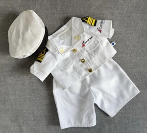 Build-a-Bear Karneval Kapitän Uniform Outfit Maritim Marine weiß 2-teilig - Bild 1 von 5